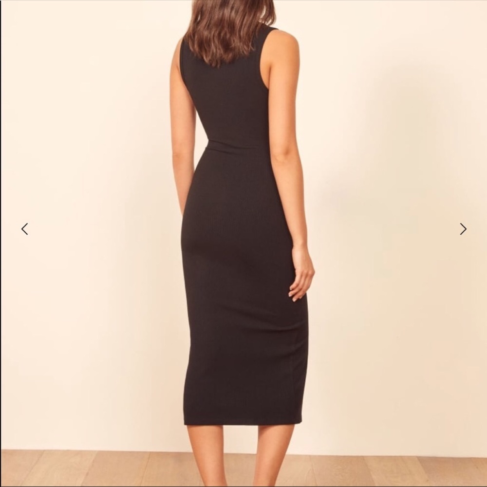 Reformation | Nassau Black Ribbed Tank Dress Sz M - Picture 5 of 8